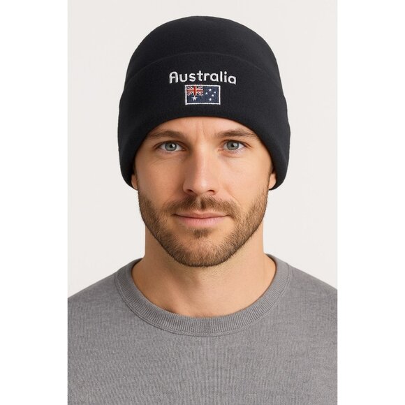 Vtg Purely Australian Clothing Co. Fleece Beanie – Australia Flag Embroidery – N - Picture 4 of 4